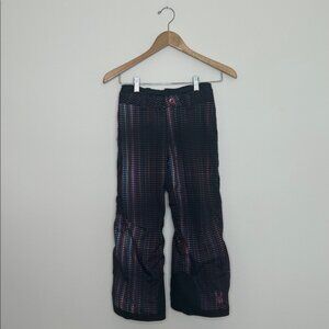 Spyder Girls Black Bright Print Vixen Ski Snow Pants Size 8